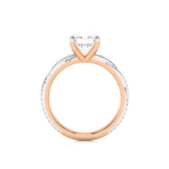 2 1/3 CT. Oval and Round Lab Created Diamond Engagement Ring