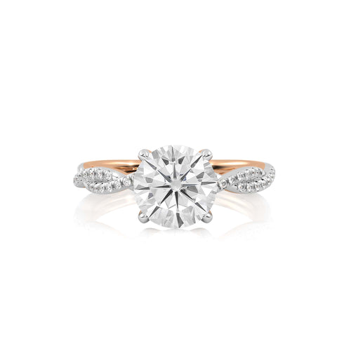 2 1/3 CT. Oval and Round Lab Created Diamond Engagement Ring
