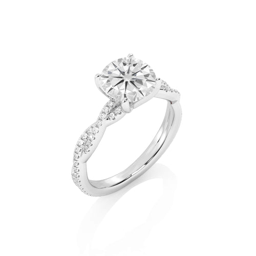 2 1/3 CT. Oval and Round Natural Diamond Engagement Ring