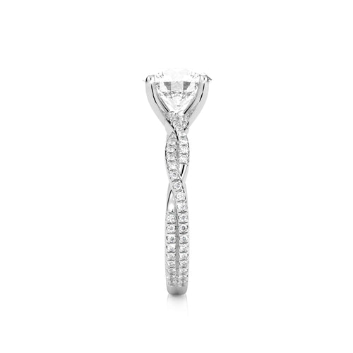 2 1/3 CT. Oval and Round Lab Created Diamond Engagement Ring