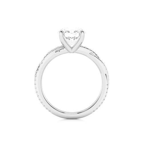 2 1/3 CT. Oval and Round Natural Diamond Engagement Ring