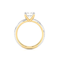 2 1/3 CT. Oval and Round Natural Diamond Engagement Ring