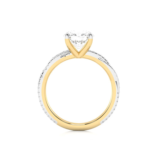 2 1/3 CT. Oval and Round Lab Created Diamond Engagement Ring