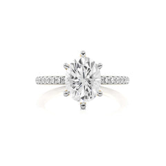 2 1/3 CT. Oval and Round Lab Created Diamond Engagement Ring