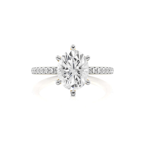 2 1/3 CT. Oval and Round Lab Created Diamond Engagement Ring