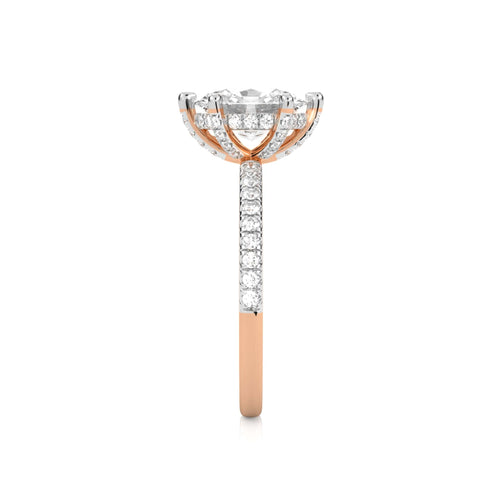 2 1/3 CT. Oval and Round Natural Diamond Engagement Ring