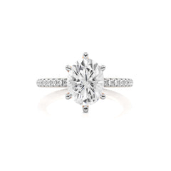 2 1/3 CT. Oval and Round Natural Diamond Engagement Ring