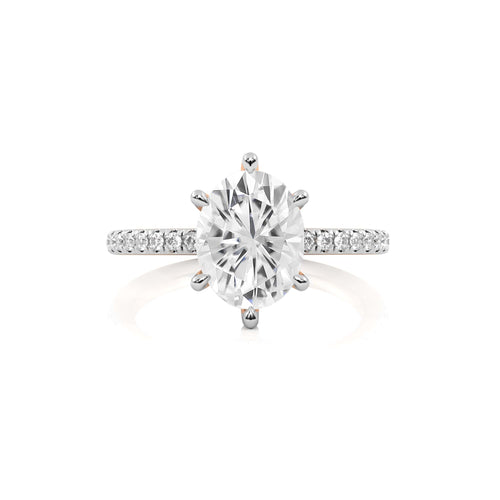 2 1/3 CT. Oval and Round Lab Created Diamond Engagement Ring