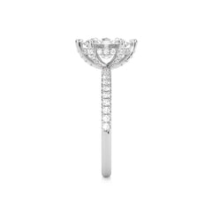 2 1/3 CT. Oval and Round Lab Created Diamond Engagement Ring