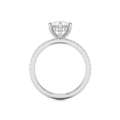 2 1/3 CT. Oval and Round Lab Created Diamond Engagement Ring