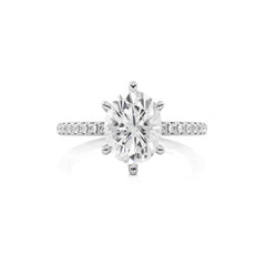 2 1/3 CT. Oval and Round Lab Created Diamond Engagement Ring