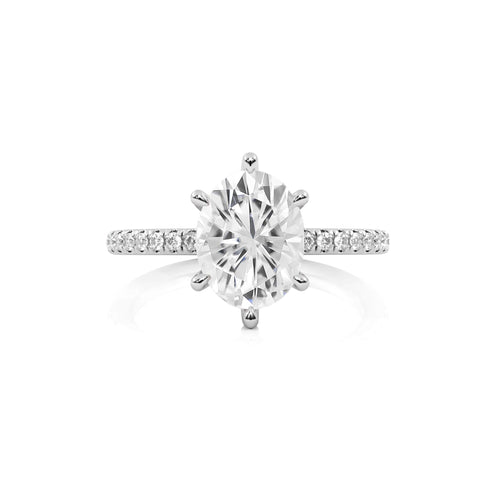 2 1/3 CT. Oval and Round Lab Created Diamond Engagement Ring