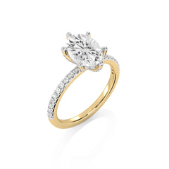 2 1/4 CT. Oval and Round Lab Created Diamond Engagement Ring