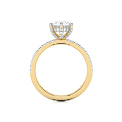 2 1/3 CT. Oval and Round Natural Diamond Engagement Ring