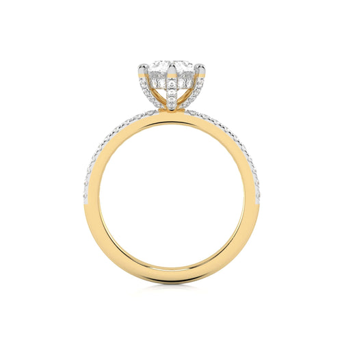 2 1/3 CT. Oval and Round Lab Created Diamond Engagement Ring