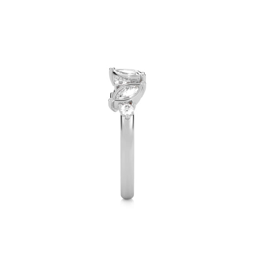 1/2 CT. Marquise and Round Natural Diamond Band
