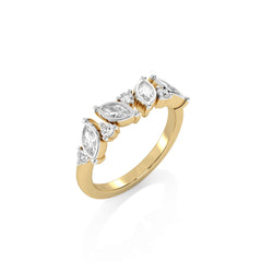 1/2 CT. Marquise and Round Natural Diamond Band