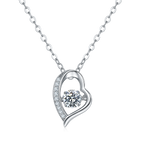 Heart Shape Moissanite Pendant Necklace in Sterling Silver