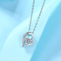 Heart Shape Moissanite Pendant Necklace in Sterling Silver