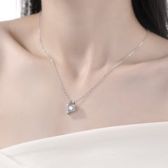 Heart Shape Moissanite Pendant Necklace in Sterling Silver