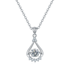 Beautiful Waterdrop Moissanite Pendant Necklace in Sterling Silver