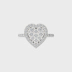 1  CT. Heart shape Cluster Round Lab Created Diamond Ring