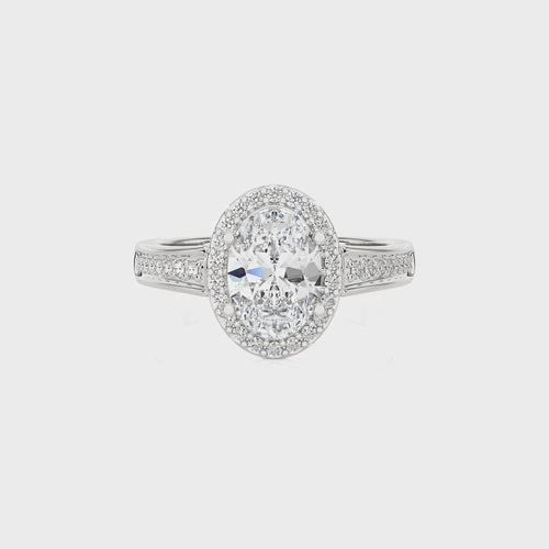 Floral Bouquet Halo and Bazel Diamond Engagement Ring