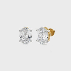 2 CT. Oval Lab Created Diamond Stud Earrings