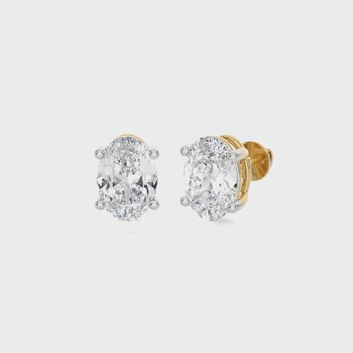 2 CT. Oval Lab Created Diamond Stud Earrings