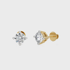 3/8 CT. Classic Round Diamond Stud Earrings