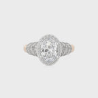 Designer Frill Diamond Halo Engagement Band Ring