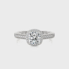 Classic Gleam Bazel and Halo Diamond Engagement Ring