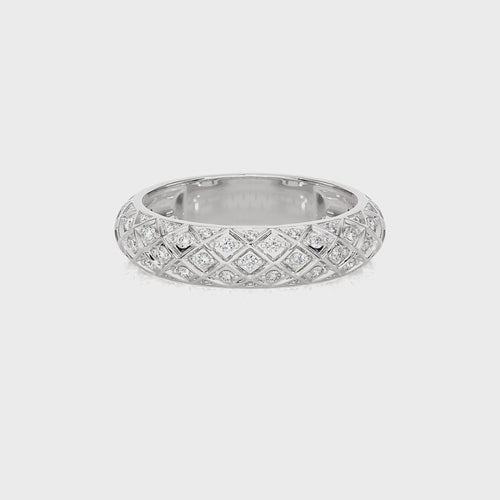 1/4 CT. Round Natural Diamond Criss cross Wedding Band ring