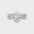 Classic Twisted Split Shank Diamond Halo Engagement Ring