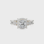 Collette Classic Bazel and Halo Diamond Engagement Ring