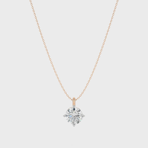 1 CT. Solitaire Round  Lab Created Diamond Pendant