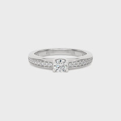 3/8 CT.Round Solitaire Women's Natural Diamond Ring