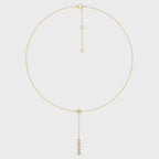 1/2 CT. Zephyr Round Bezel Natural Diamond Y Necklace