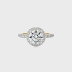 Artsy Bazel Halo Diamond Engagement Ring