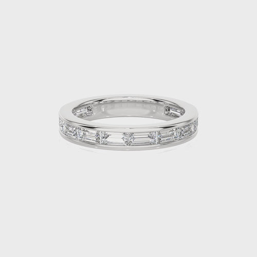 1 CT. Baguette Natural Diamond channel Set Wedding Band