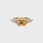 1/2 CT Round Dimaond Semi Mount Engagement Ring with Split Shank