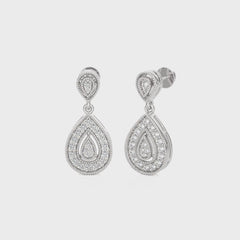 1/2 CT. Pear Shape Teardrop Lab Created Diamond Earrings