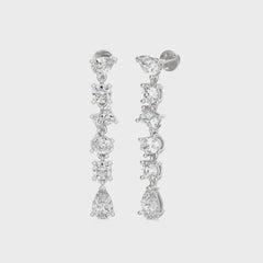 2 CT. Multiple shape Natural Diamond Dangling Drop Earrings