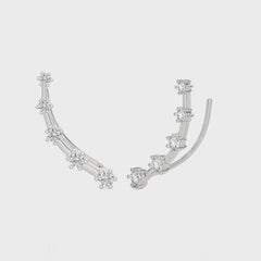 7/8 CT. Round Natural Diamond Climber Earrings