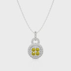 1 CT. Fancy Yellow Cushion Diamond Pendant
