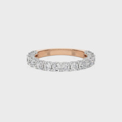 2 CT.Asscher and Round Natural Diamond Wedding Band