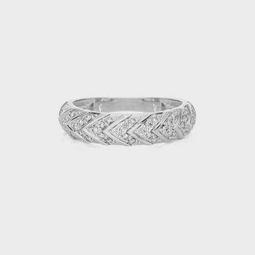 1/4 CT. Round Natural Diamond Arrow Pattern Wedding Band Ring