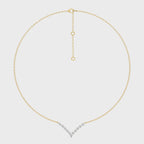 1 CT. Elena Serenity V shape Round Natural Diamond Necklace