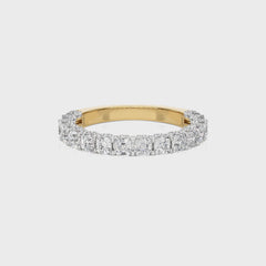 2 CT.Asscher and Round Natural Diamond Wedding Band