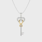 1/4 CT. The Infinity Heart Key Lab Created Diamond  Pendant